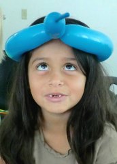 Camper with a Balloon Hat