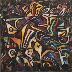 "Polymorphic Dreamer" by Stan Abramson (oil mixed media)