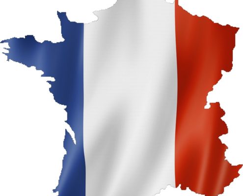 France flag over country image
