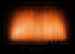 Theatre Stage Curtain with a Spotlight