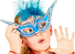 Theatre Girl with Blue Mask