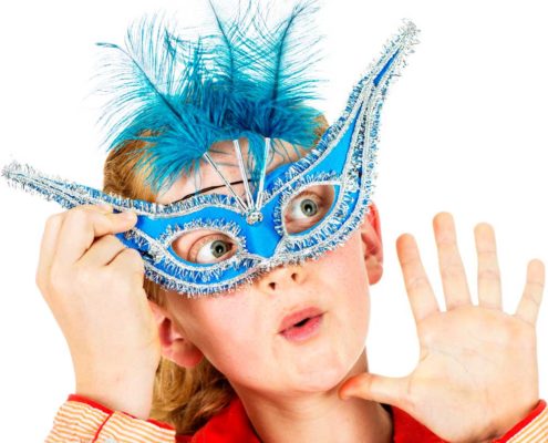 Theatre Girl with Blue Mask