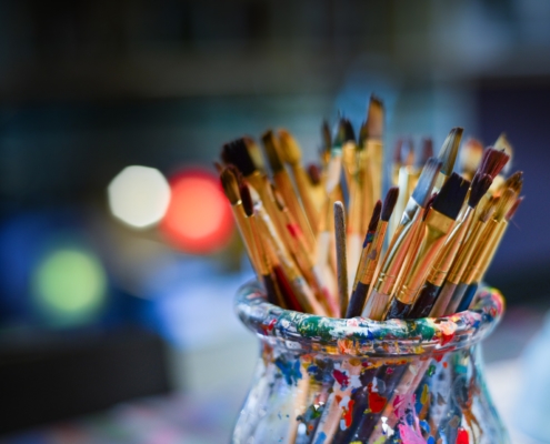 paint and brushes - painting class